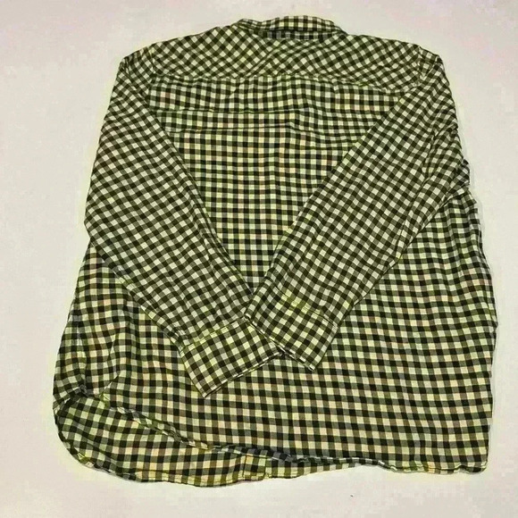 Talbots Blue and Yellow Checked Button Down Shirt Size Medium Petite - Picture 2 of 5